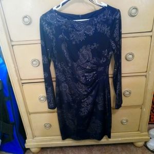 Dress great new years dress navy blue and silver size med